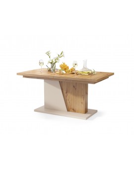 NOBLE NOIR Artisan Oak/beige – uitschuifbare tafel tot 218 cm, voor 8, 10