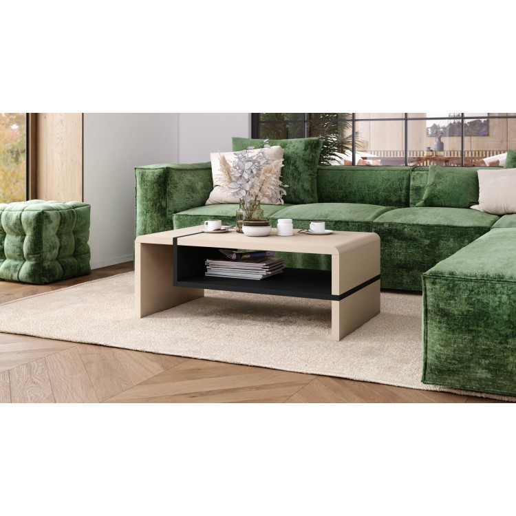 FOLK beige / zwart, moderne salontafel FOLK beige / zwart, moderne salontafel