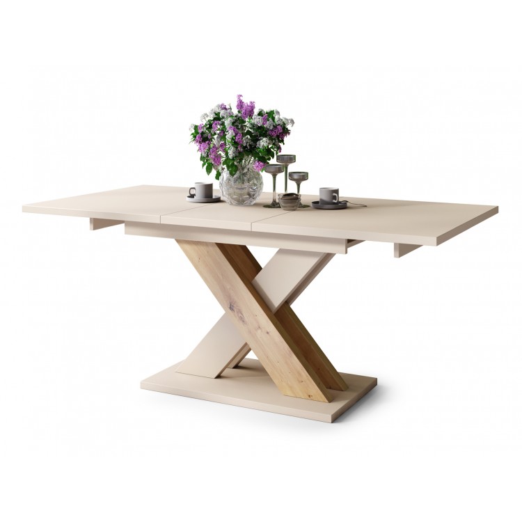 KARO Bruin beige / artisan eik - MODERNE UITSCHUIFBARE TAFELOP 180 cm! KARO Bruin beige / artisan eik - MODERNE UITSCHUIFBARE TAFELOP 180 cm!