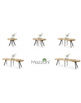 EXPANSO Eik Craft Złoty/zwarte poten - GROTE RONDE TAFEL Ø110 UITBREIDBAAR TOT 310 cm met Y-POTEN LOFT/INDUSTRIAL