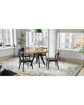 EXPANSO Eik Craft Złoty/zwarte poten - GROTE RONDE TAFEL Ø110 UITBREIDBAAR TOT 310 cm met Y-POTEN LOFT/INDUSTRIAL