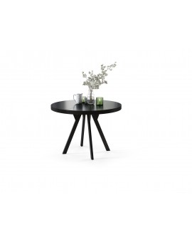 VITO Czarny Mat/zwarte poten - GROTE RONDE TAFEL Ø110 UITBREIDBAAR TOT 310 cm met Y-POTEN LOFT/INDUSTRIAL