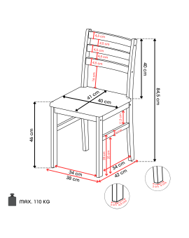 TORINO eetset + 4 stoelen Wit/Lichtgrijs (Sawana 21 stof) - HOUTEN SET VOOR KEUKEN/EETKAMER