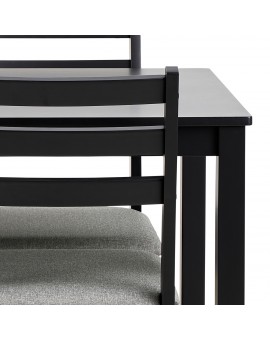 TORINO eetset + 4 stoelen Zwart/Lichtgrijs (Sawana 21 stof) - HOUTEN SET VOOR KEUKEN/EETKAMER
