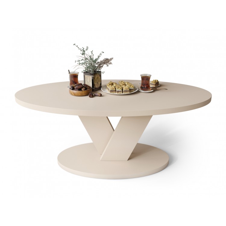 LOVA Beige (Champagne) - OVALE SALONTAFEL 110x60 cm MODERNE KOFFIETAFEL LOVA Beige (Champagne) - OVALE SALONTAFEL 110x60 cm MODERNE KOFFIETAFEL
