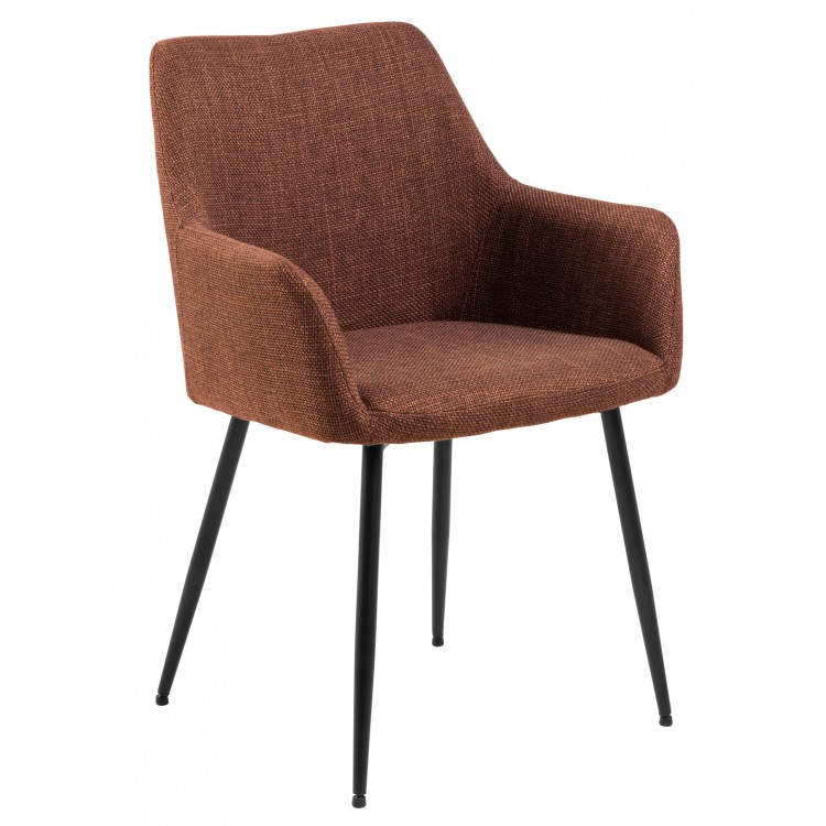 VERA Terracotta (stof Basel 44) - MODERN GESTOFFEERDE KUIPSTOEL VOOR WOONKAMER/EETKAMER LOFT