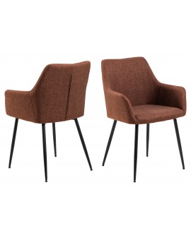 VERA Terracotta (stof Basel 44) - MODERN GESTOFFEERDE KUIPSTOEL VOOR WOONKAMER/EETKAMER LOFT