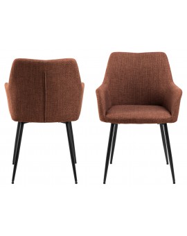 VERA Terracotta (stof Basel 44) - MODERN GESTOFFEERDE KUIPSTOEL VOOR WOONKAMER/EETKAMER LOFT