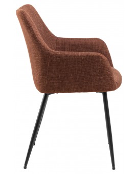 VERA Terracotta (stof Basel 44) - MODERN GESTOFFEERDE KUIPSTOEL VOOR WOONKAMER/EETKAMER LOFT