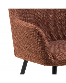 VERA Terracotta (stof Basel 44) - MODERN GESTOFFEERDE KUIPSTOEL VOOR WOONKAMER/EETKAMER LOFT