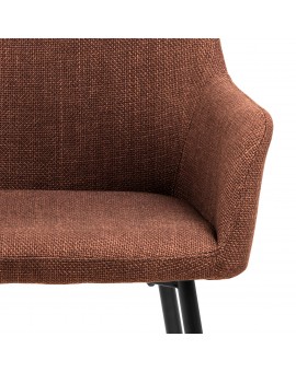 VERA Terracotta (stof Basel 44) - MODERN GESTOFFEERDE KUIPSTOEL VOOR WOONKAMER/EETKAMER LOFT