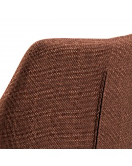 VERA Terracotta (stof Basel 44) - MODERN GESTOFFEERDE KUIPSTOEL VOOR WOONKAMER/EETKAMER LOFT