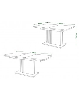 LEONEL Beige (Champagne) – MODERNE VOUWTAFEL TOT 180 cm!