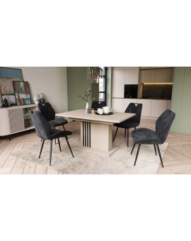 LEONEL Beige (Champagne) – MODERNE VOUWTAFEL TOT 180 cm!