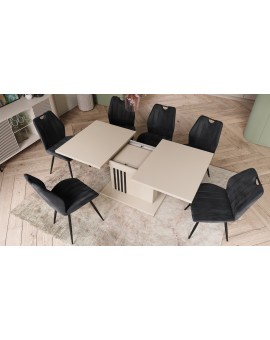LEONEL Beige (Champagne) – MODERNE VOUWTAFEL TOT 180 cm!