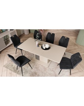 LEONEL Beige (Champagne) – MODERNE VOUWTAFEL TOT 180 cm!