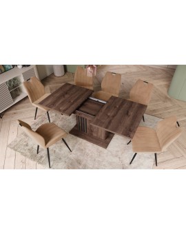 LEONEL Bruin Eik – MODERNE VOUWTAFEL TOT 180 cm!