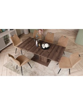 LEONEL Bruin Eik – MODERNE VOUWTAFEL TOT 180 cm!