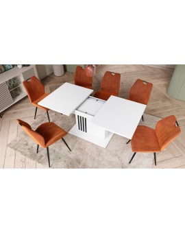 LEONEL Wit Mat – MODERNE VOUWTAFEL TOT 180 cm!