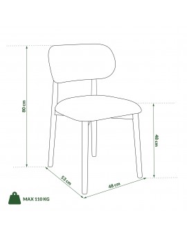 ALDO Beige Latte (stof Monza 60)/gelakt eiken frame – HOUTEN BOUCLÉSTOEL VOOR WOONKAMER, EETKAMER, KEUKEN RETRO