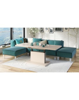 ASTON Béžový [Super Mat / Anti-fingerprint] - MODERNÝ ROZKLADACÍ A VÝŠKOVO NASTAVITEĽNÝ KONFERENČNÝ STÔL KÁŠMÍR