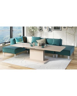 ASTON Béžový [Super Mat / Anti-fingerprint] - MODERNÝ ROZKLADACÍ A VÝŠKOVO NASTAVITEĽNÝ KONFERENČNÝ STÔL KÁŠMÍR