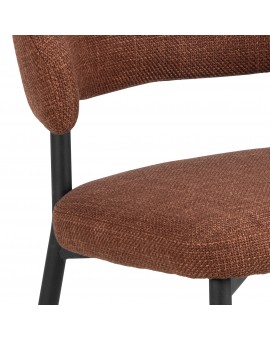 IRIS Terracotta (stof Basel 44) – GESTOFFEERDE STOEL MET GEVLOCHTEN RUGLEUNING VOOR WOONKAMER/EETKAMER LOFT
