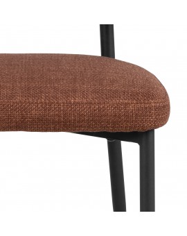 IRIS Terracotta (stof Basel 44) – GESTOFFEERDE STOEL MET GEVLOCHTEN RUGLEUNING VOOR WOONKAMER/EETKAMER LOFT