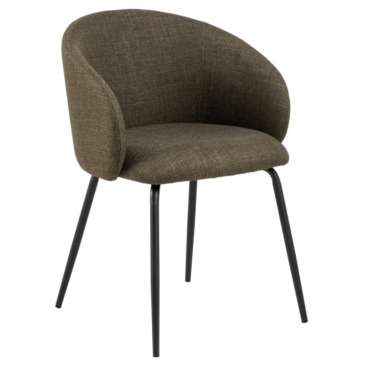 CLARA Olijfgroen (stof Basel 77)/zwarte poten - MODERNE GESTOFFEERDE KUIPSTOEL VOOR WOONKAMER/EETKAMER/KANTOOR LOFT CLARA Olijfgroen (stof Basel 77)/zwarte poten - MODERNE GESTOFFEERDE KUIPSTOEL VOOR WOONKAMER/EETKAMER/KANTOOR LOFT