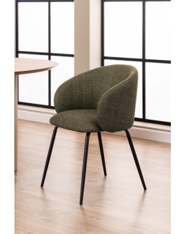 CLARA Olijfgroen (stof Basel 77)/zwarte poten - MODERNE GESTOFFEERDE KUIPSTOEL VOOR WOONKAMER/EETKAMER/KANTOOR LOFT CLARA Olijfgroen (stof Basel 77)/zwarte poten - MODERNE GESTOFFEERDE KUIPSTOEL VOOR WOONKAMER/EETKAMER/KANTOOR LOFT