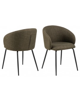 CLARA Olijfgroen (stof Basel 77)/zwarte poten - MODERNE GESTOFFEERDE KUIPSTOEL VOOR WOONKAMER/EETKAMER/KANTOOR LOFT CLARA Olijfgroen (stof Basel 77)/zwarte poten - MODERNE GESTOFFEERDE KUIPSTOEL VOOR WOONKAMER/EETKAMER/KANTOOR LOFT