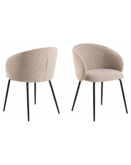 CLARA Beige Latte (stof Monza 60)/zwarte poten - MODERNE GESTOFFEERDE KUIPSTOEL VOOR WOONKAMER/EETKAMER/KANTOOR LOFT CLARA Beige Latte (stof Monza 60)/zwarte poten - MODERNE GESTOFFEERDE KUIPSTOEL VOOR WOONKAMER/EETKAMER/KANTOOR LOFT