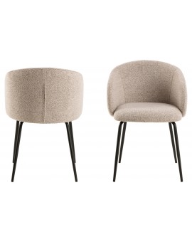 CLARA Beige Latte (stof Monza 60)/zwarte poten - MODERNE GESTOFFEERDE KUIPSTOEL VOOR WOONKAMER/EETKAMER/KANTOOR LOFT CLARA Beige Latte (stof Monza 60)/zwarte poten - MODERNE GESTOFFEERDE KUIPSTOEL VOOR WOONKAMER/EETKAMER/KANTOOR LOFT