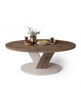 LOVA Noten Elegant/Beige Taupe - OVALE SALONTAFEL 110x60 cm MODERNE KOFFIETAFEL LOVA Noten Elegant/Beige Taupe - OVALE SALONTAFEL 110x60 cm MODERNE KOFFIETAFEL