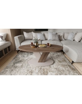 LOVA Noten Elegant/Beige Taupe - OVALE SALONTAFEL 110x60 cm MODERNE KOFFIETAFEL LOVA Noten Elegant/Beige Taupe - OVALE SALONTAFEL 110x60 cm MODERNE KOFFIETAFEL