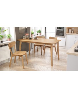 ROXY Onderstel naturel eik, 150cm/80cm - RETRO KEUKEN-/DININGTAFEL - rechthoekige houten tafel