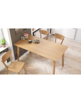 ROXY Prírodný dub, 150cm/80cm - kuchynský/jedálenský stôl RETRO - obdĺžnikový drevený stôl