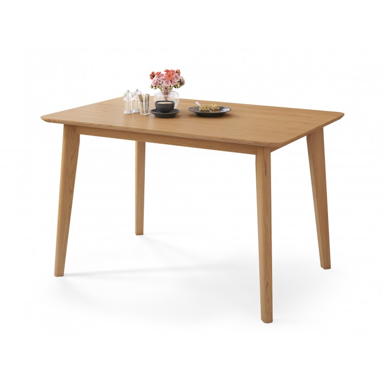 ROXY Onderstel naturel eik, 120cm/80cm - RETRO KEUKEN-/DININGTAFEL - rechthoekige houten tafel