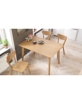 ROXY Onderstel naturel eik, 120cm/80cm - RETRO KEUKEN-/DININGTAFEL - rechthoekige houten tafel