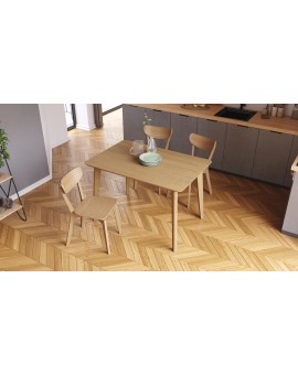 ROXY Prírodný dub, 120cm/80cm - kuchynský/jedálenský stôl RETRO - obdĺžnikový drevený stôl