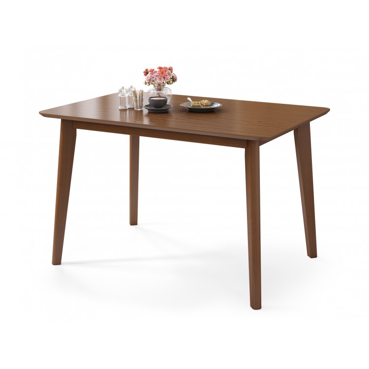 ROXY noten naturel, 120cm/80cm - RETRO KEUKEN-/DININGTAFEL - rechthoekige houten tafel
