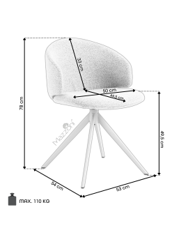 copy of NELA Béžové Latte (látka Monza 90)/béžové nohy – MODERNÁ OTOČNÁ ČALÚNENÁ STOLIČKA DO OBÝVAČKY/JEDÁLNE/KANCELÁRIE LOFT