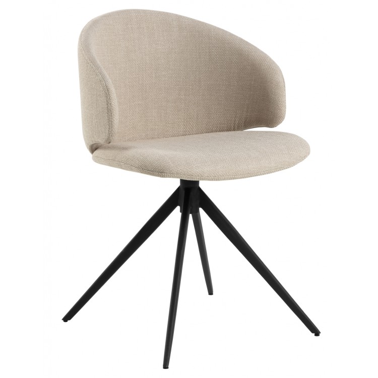 copy of NELA Béžové Latte (látka Monza 90)/béžové nohy – MODERNÁ OTOČNÁ ČALÚNENÁ STOLIČKA DO OBÝVAČKY/JEDÁLNE/KANCELÁRIE LOFT