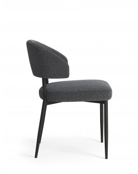 IRIS Antracit [Tmavosivá] (tkanina Basel 19) – MODERNÁ ČALÚNENÁ STOLIČKA DO OBÝVAČKY/JEDÁLNE BOHO