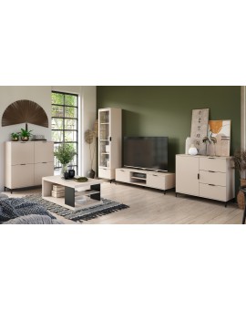 LANA beige - SALONTAFEL MET LEGPLANK