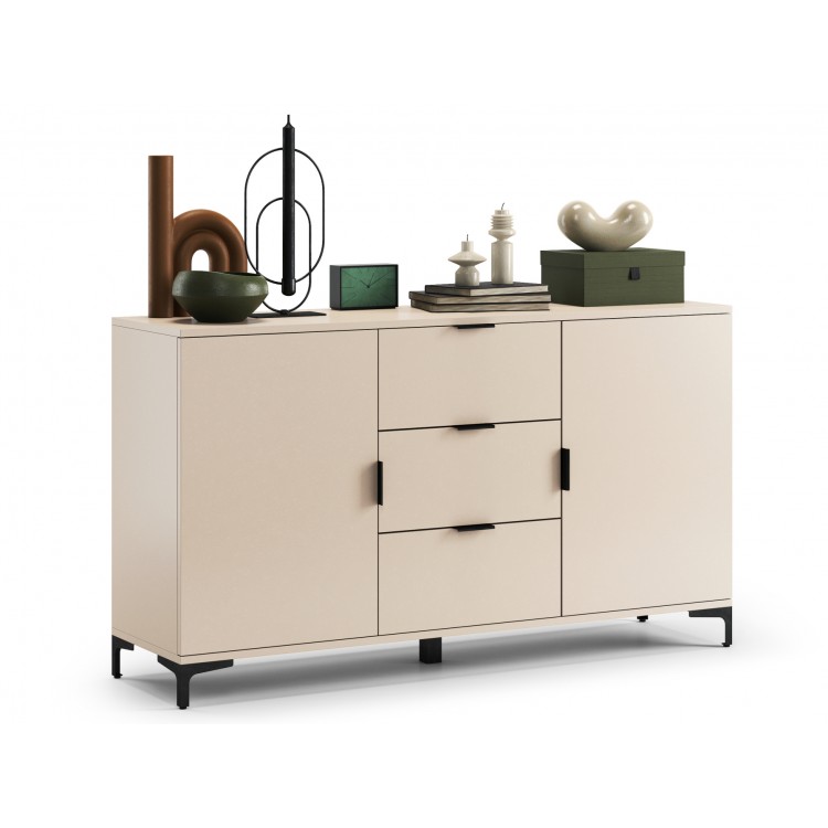 LANA 04 béžový - DVOUDVEŘOVÁ STOJÍCÍ SKŘÍŇ SE ZÁSUVKAMI