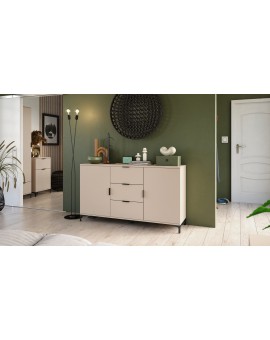 Kast LANA 04 beige - STAANDE 2-DEURS KAST MET LADEN
