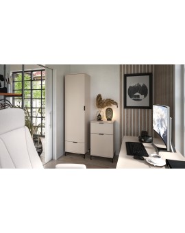 Šatní skříň LANA 06 béžový - JEDNODVEŘOVÁ SKŘÍŇ SE ZÁSUVKOU