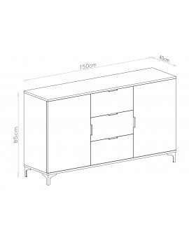 Kast LANA 04 Elegant walnoot - STAANDE 2-DEURS KAST MET LADEN
