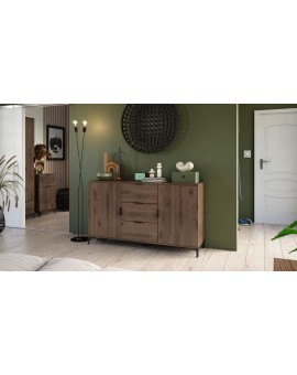 Kast LANA 04 Elegant walnoot - STAANDE 2-DEURS KAST MET LADEN